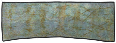 Full view of textile artwork Contaminated Water #2: Pond Scum by Jean M. Judd, Cushing, Wisconsin, USA
