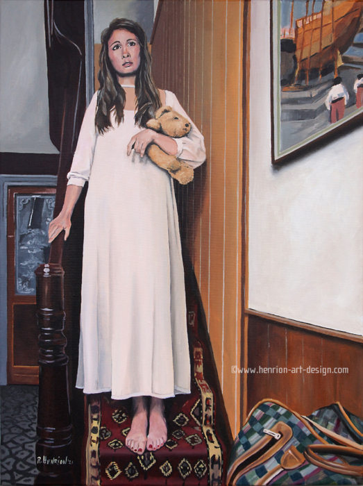 Lockdown party 3, painting by Roland Henrion