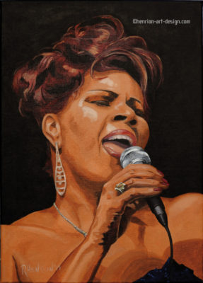 The jazz singer, painting by Roland Henrion