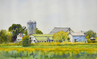 Strasburg Farm watercolor by Judy Mudd