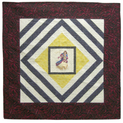 Image of contemporary textile artwork Blue Angel by Wisconsin artist Jean M. Judd.