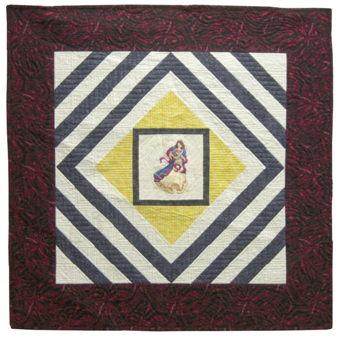 Image of contemporary textile artwork Blue Angel by Wisconsin artist Jean M. Judd.