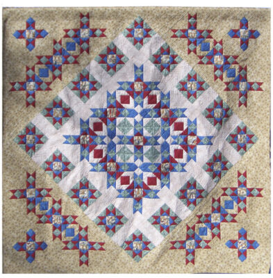 Image of contemporary textile artwork Choir of Angels by Wisconsin artist Jean M. Judd.