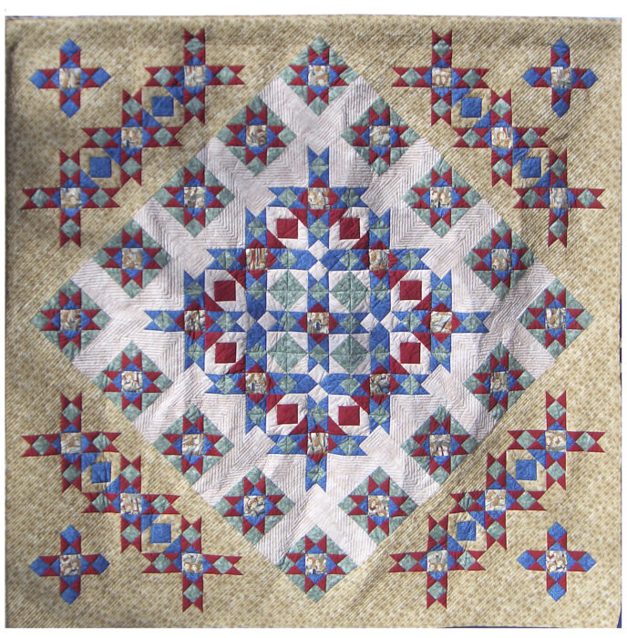 Image of contemporary textile artwork Choir of Angels by Wisconsin artist Jean M. Judd.